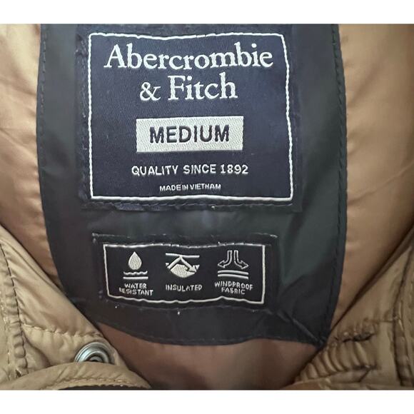 Abercrombie & Fitch Ultra Puffer Insulated Waterproof Hooded Men's M Navy Blue - Picture 3 of 12